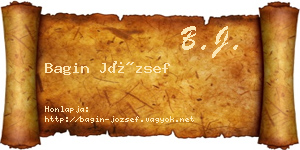 Bagin József névjegykártya