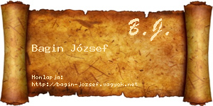 Bagin József névjegykártya